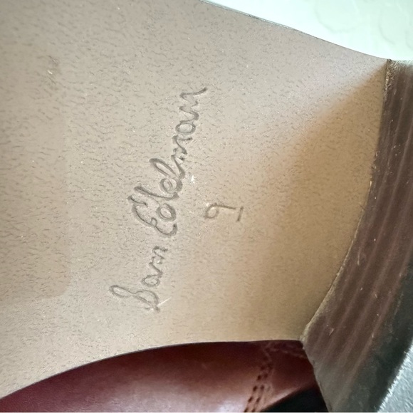 NEW SAM EDELMAN Brawley Brown Leather Booties Size 9 - Picture 7 of 9